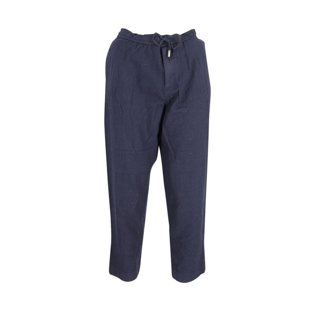 Mr. P Drawstring Pants in Navy Blue Wool